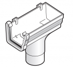 FloPlast Niagara Ogee Stopend Outlet Right Hand to 80mm Round Downpipe