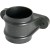 FloPlast Cast Iron Effect 68mm Round Downpipe Joint Socket with fixing lugs