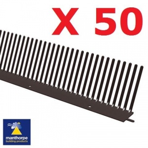 50 x Manthorpe Eaves Comb Filler - 1mtr Black