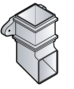 65mm Square Downpipe Shoe WITH Fixing Lugs