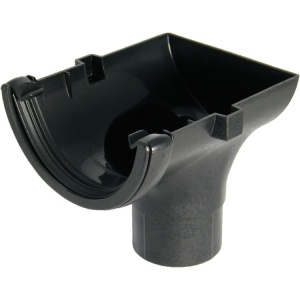 FloPlast Cast Iron Effect Half Round Gutter Stopend Outlet