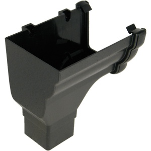 FloPlast Cast Iron Effect Niagara Ogee Gutter Left Hand Stopend Outlet