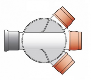 FloPlast 300mm Underground Drainage Mini Access Chamber (MAC) - 3 x 110mm 45 Degree FLEXI Inlets