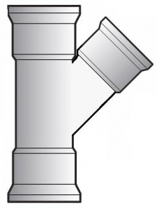 FloPlast 45° 110mm Underground Drainage Y Junction - Triple Socket