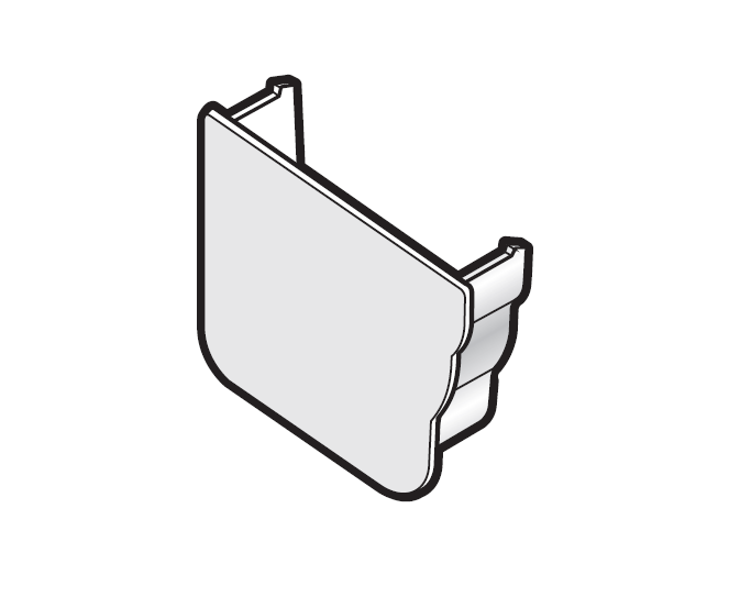 REN3 Brown Floplast Niagara Ogee Gutter Left Hand Internal Stop End