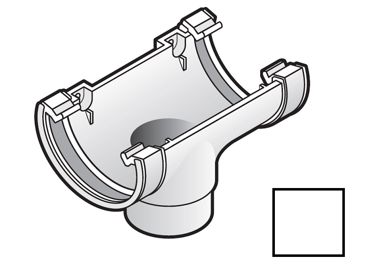 112mm Half Round Gutter Running Outlet - pvcbuildingproducts.co.uk
