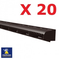 20 x Manthorpe Over Fascia Vent - 1mtr Black Lengths