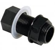 21.5mm FloPlast Black Overflow Pipe Straight Tank Connector