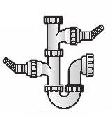 40mm Waste Pipe Double Nozzle / Appliance Trap with a 76mm seal.