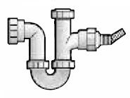 40mm Waste Pipe Single Bowl Sink / Appliance Trap with a 76mm seal.