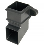 FloPlast Cast Iron Effect 65mm Square Downpipe Shoe with fixing lugs