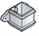 65mm Square Downpipe Clip WITH Fixing Lugs