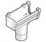 Floplast Niagara Ogee Stopend Outlet Left Hand to 80mm Round Downpipe