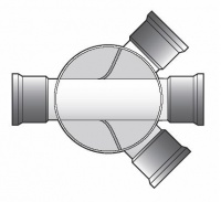 FloPlast 300mm Underground Drainage Mini Access Chamber (MAC) - 3 x 110mm 45 Degree FIXED Inlets