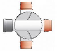 FloPlast 300mm Underground Drainage Mini Access Chamber (MAC) - 3 x 110mm 90 Degree FLEXI Inlets