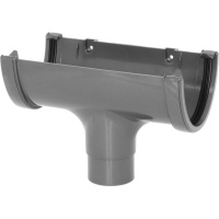 FloPlast Anthracite Grey Guttering High Capacity 68mm Running Outlet